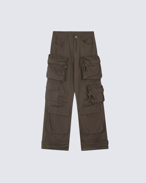 Vintage Street Style Multi-Pocket Cargo Pants