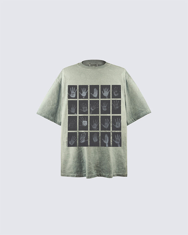 March 2024Palm Print Short Sleeve T-Shirt