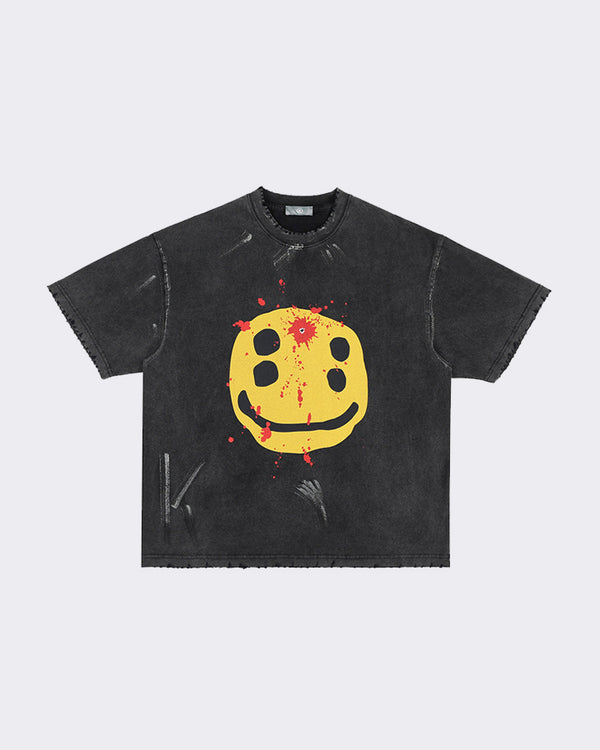 Distressed Smiley Face Vintage T-shirt