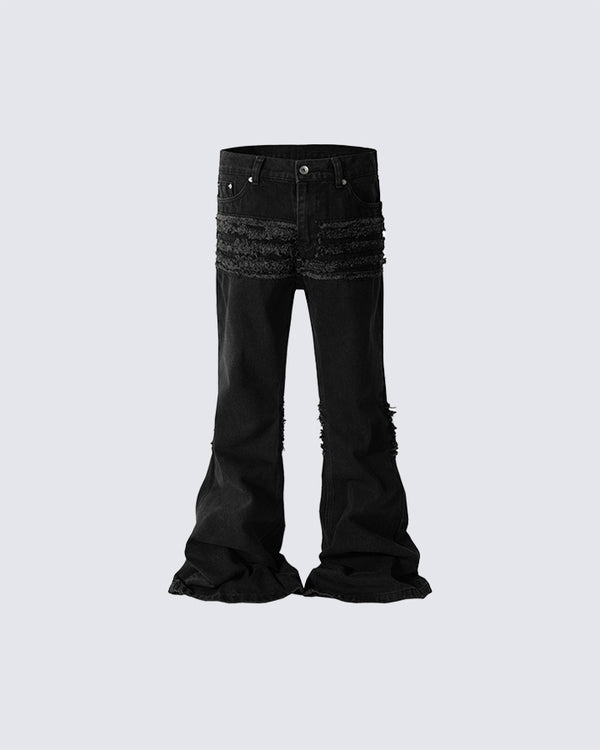 March 2024Distressed Tassel Washed Jeans