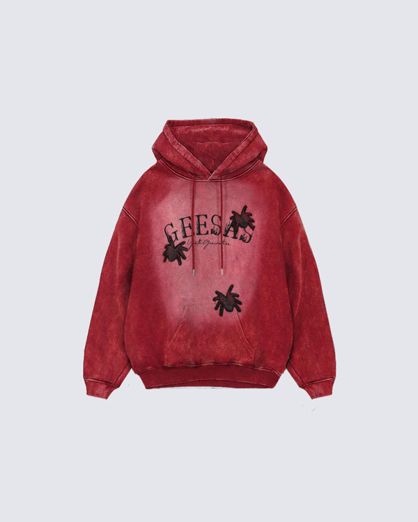 Gradient Spider Patch Embroidered Hoodie