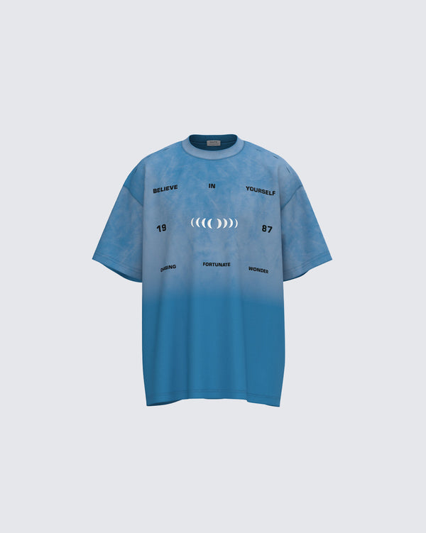Gradient Washed Printed T-shirt