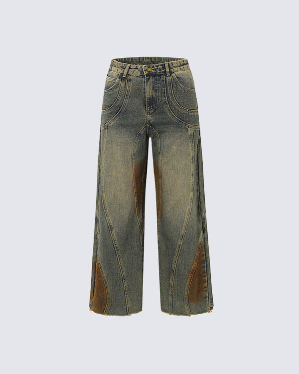 Wasteland-style Patchwork Deconstructed Jeans