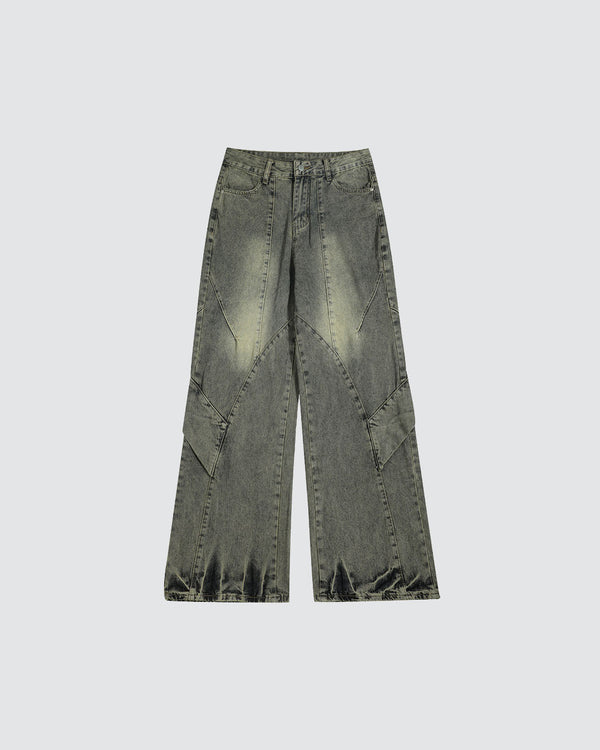 Split-Panel Deconstructed Work Jeans