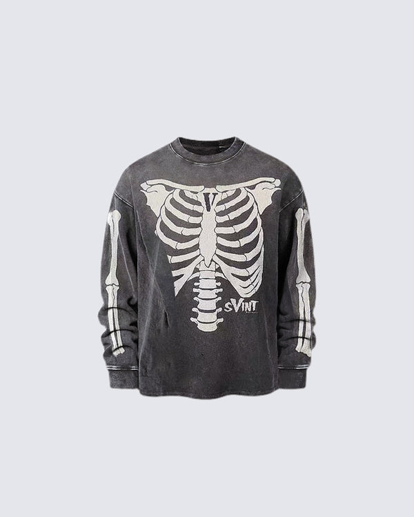 Skull Print Long Sleeve T-Shirt