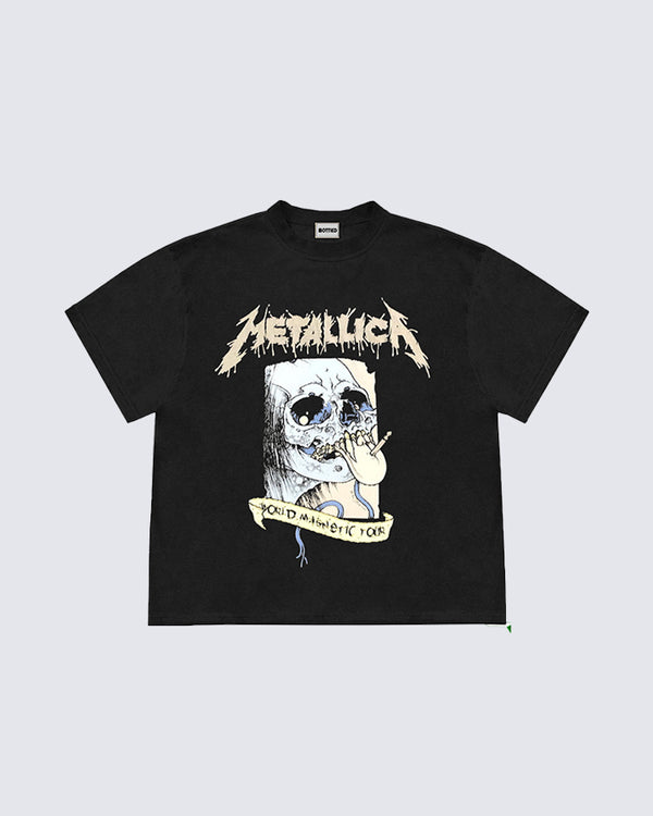 Heavy Metal Skull Print T-Shirt