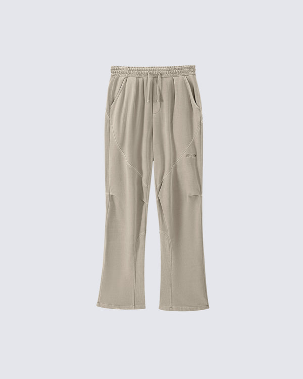 March 2024Ribbed Patchwork Knee Pleated Pants