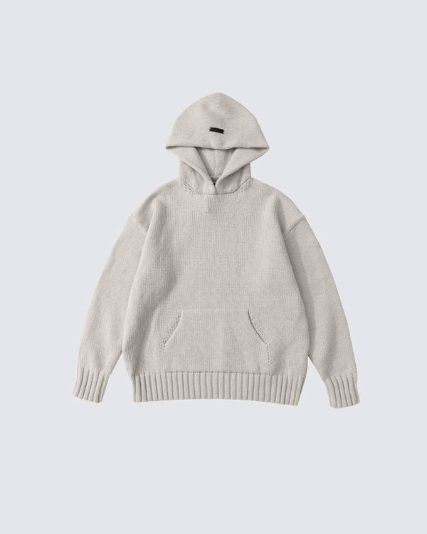Autumn And Winter Solid Color Knitted Hoodie