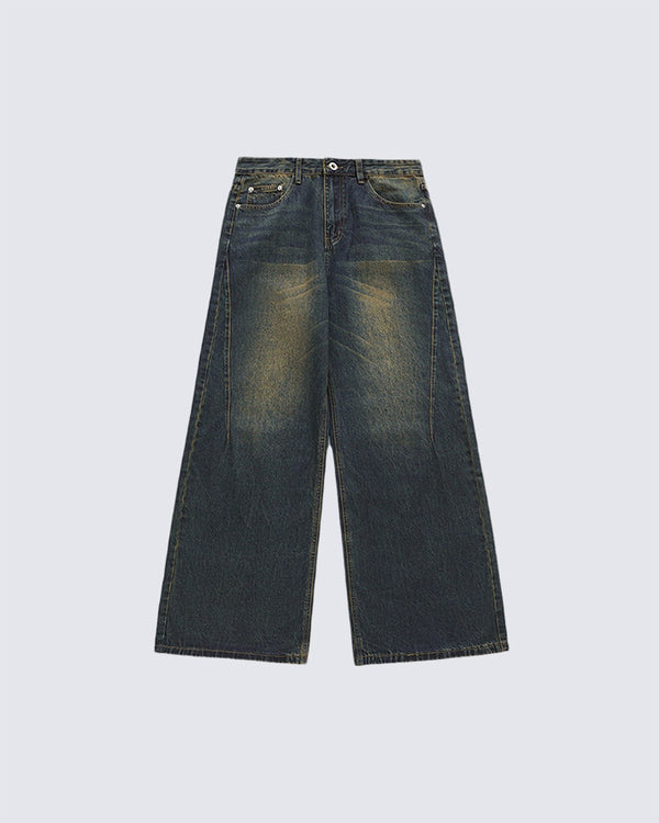 March 2024Wide-Leg Distressed Jeans