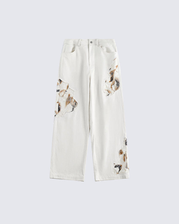 American Vintage White Lace Burnout Pants
