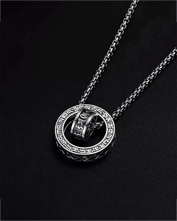 Six-Character Mantra Double-Ring Necklace