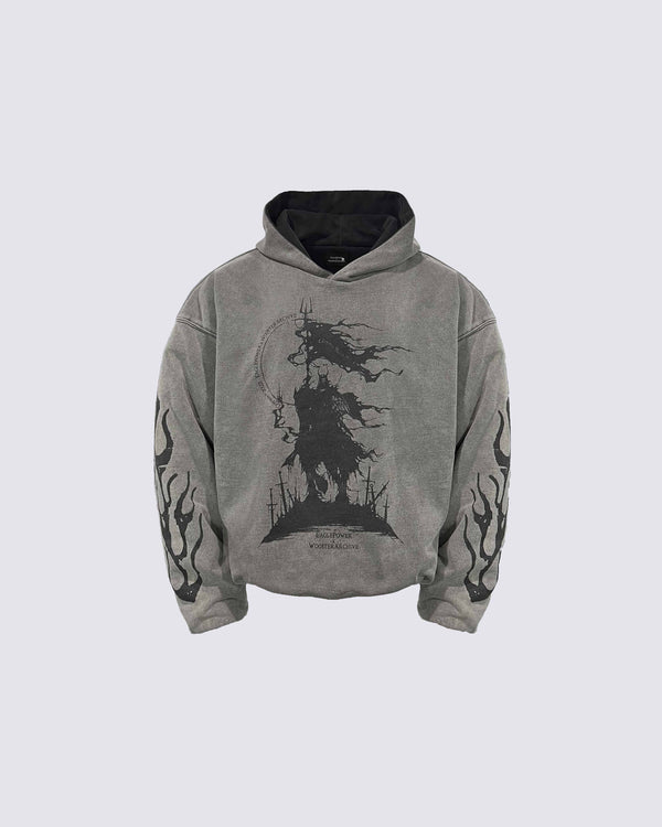 Heavyweight Stone Washed Reversible Hoodie, Inside and Outside Wearable