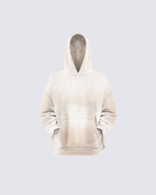 Fleece-lined and Thickened Hoodie with Spray Print