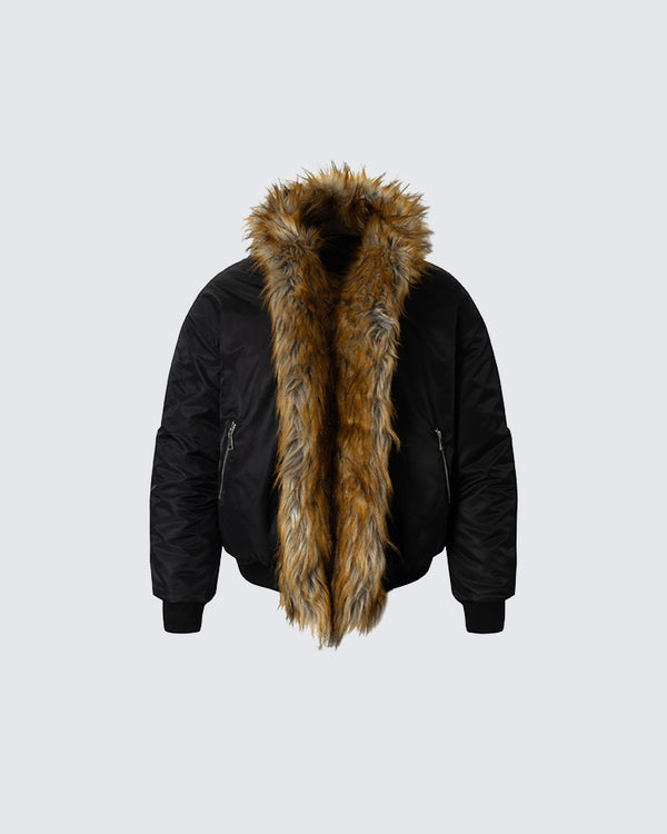 Faux Fur Collar Cotton Padded Coat