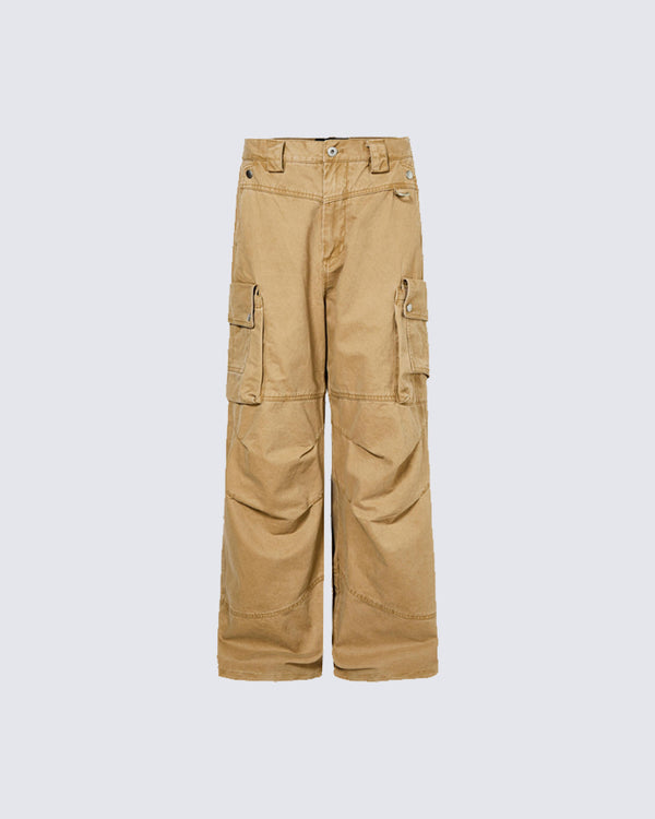 Utility Multi-Pocket Straight-Leg Cargo Pants