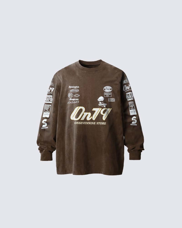March 2024Letter Print Long Sleeve T-Shirt