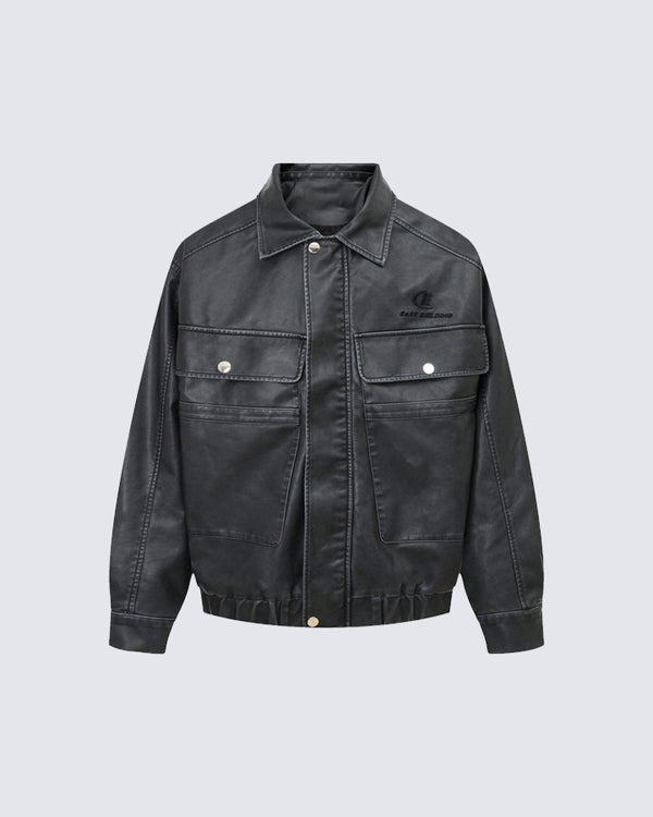 Locomotive Made Old Tooling Pu Leather Jacket