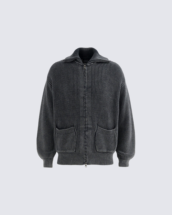 New Simple Solid Color Pocket Knit Sweater