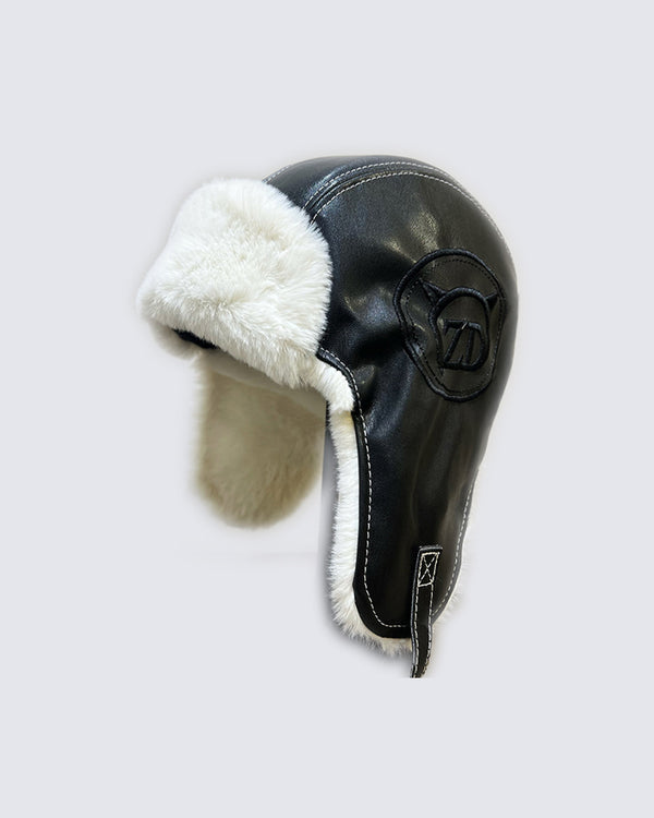 PU Leather Aviator Winter Hat