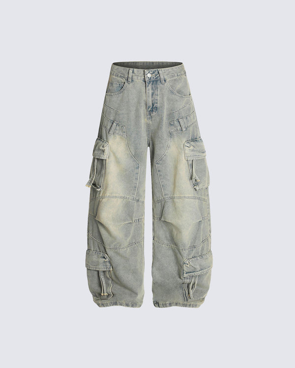 HighStreet Vibe Heavy Wash Multi-Pocket Denim Pants