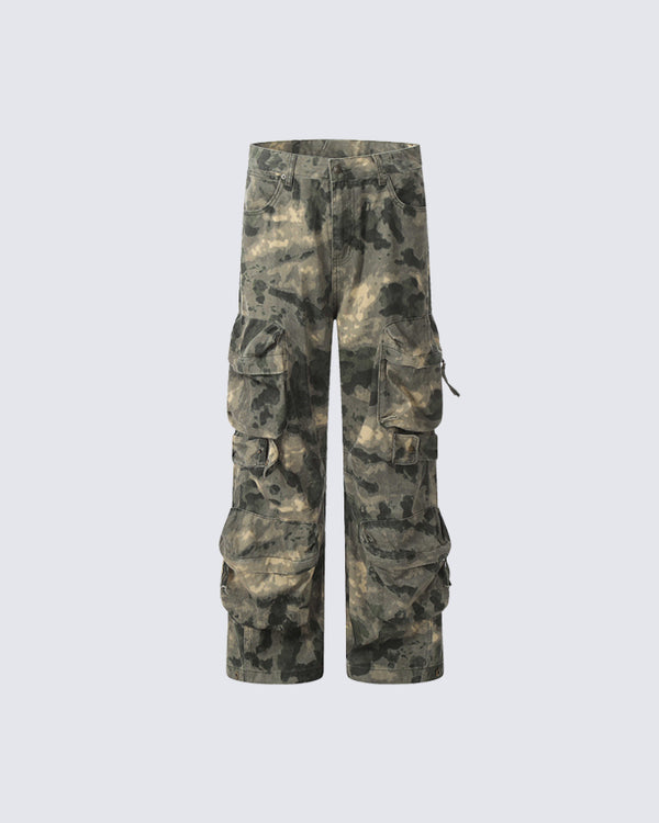 Vintage Camouflage Multi-Pocket Cargo Pants