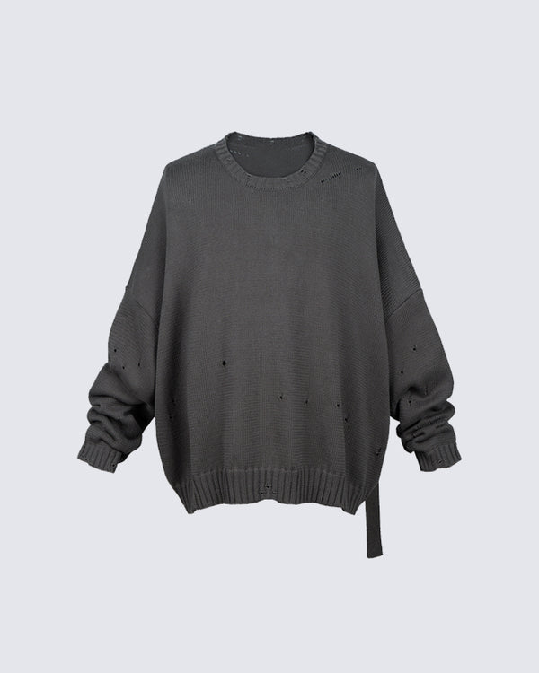 Distressed Loose Knit Sweater