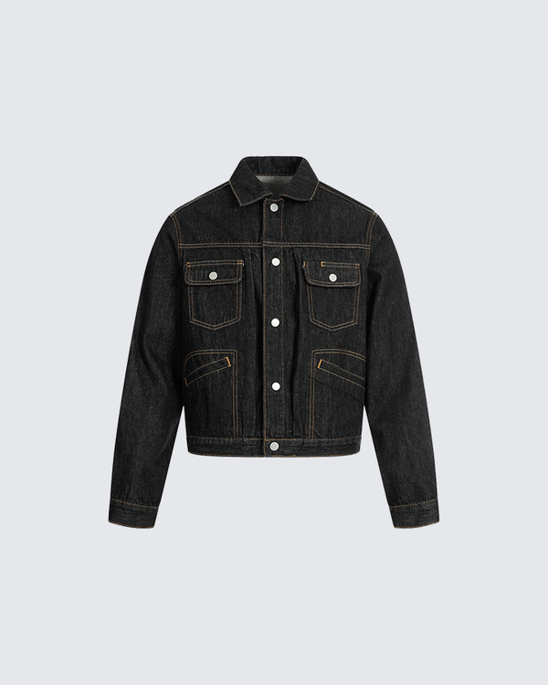 Distressed Graphic Streetwear Jacket