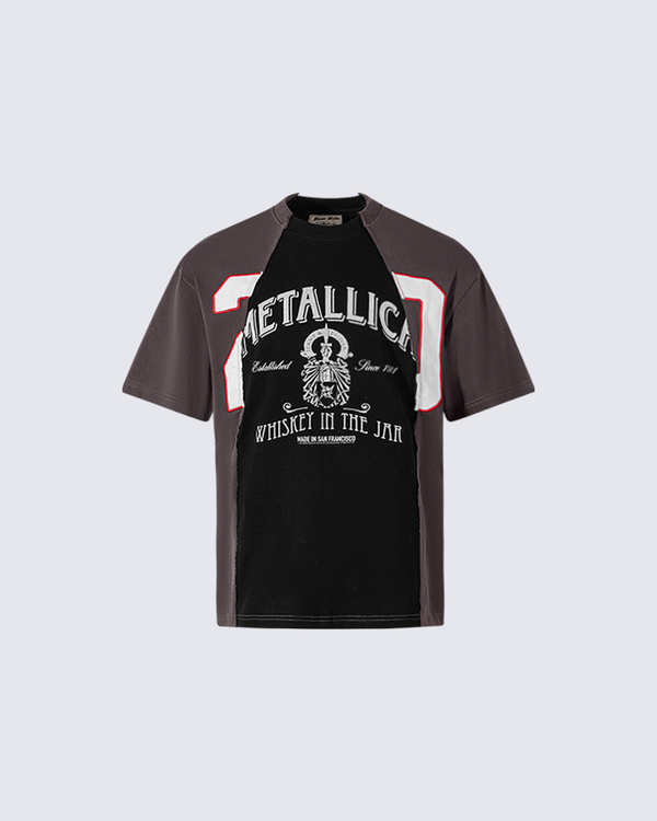 Retro Rock Patchwork Graphic T-Shirt