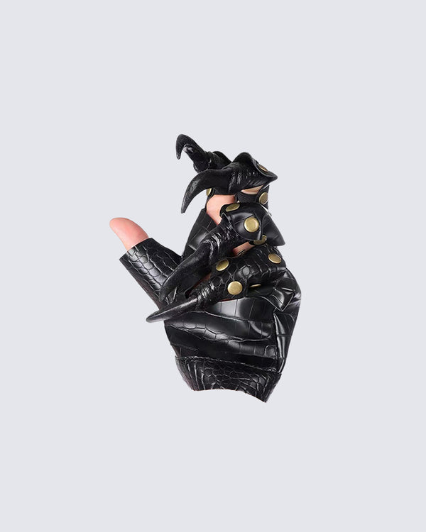 Halloween COS Dragon Claw Leather Gloves