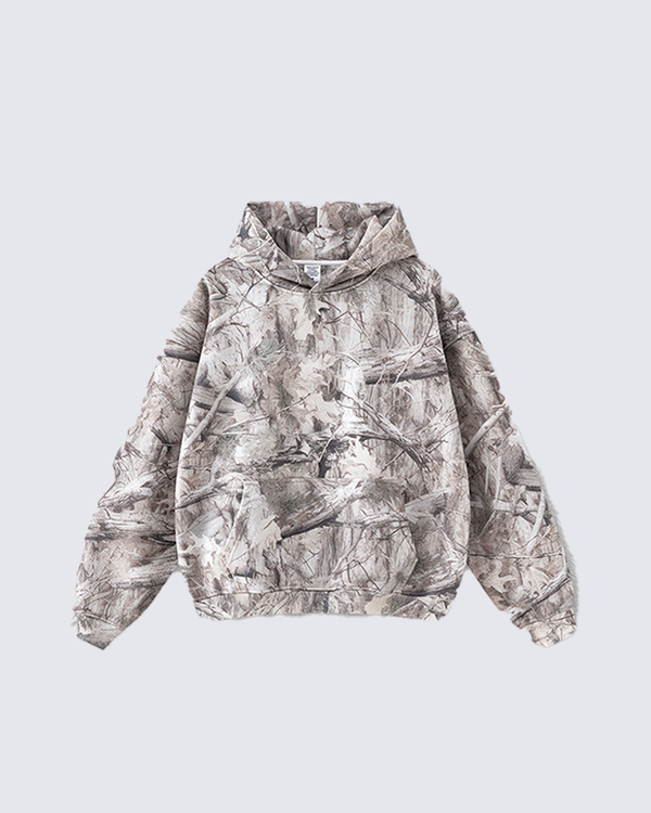 Heavyweight Fleece Camo Hoodie Cotton Blend