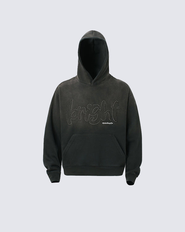 3D Embroidered Letter Hoodie