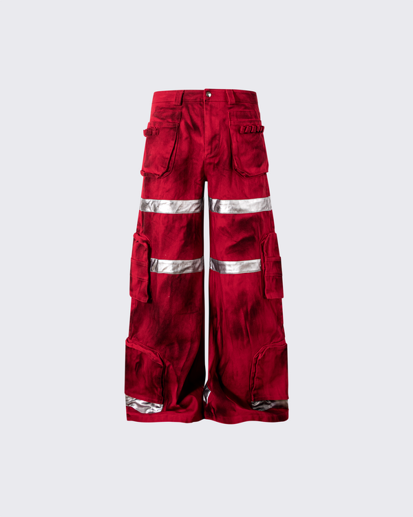 Reflective Distressed Denim Pants