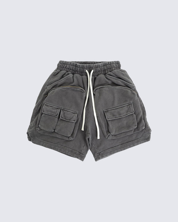 Multi-Pocket Zipper Cargo Shorts