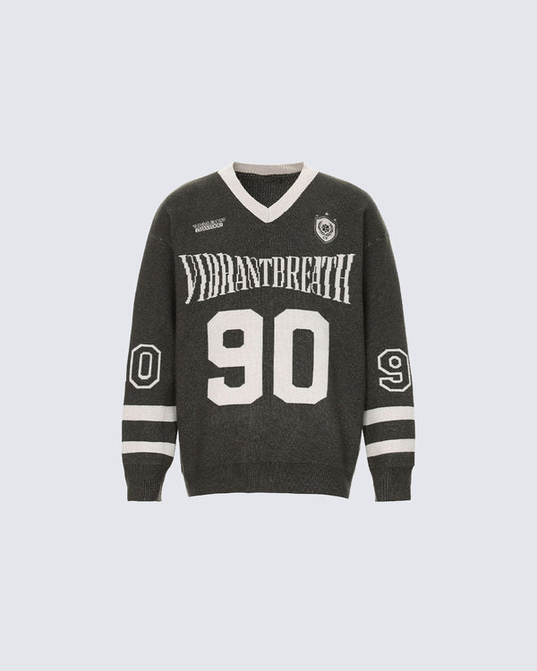 American Retro Color-Block Knit Sweater