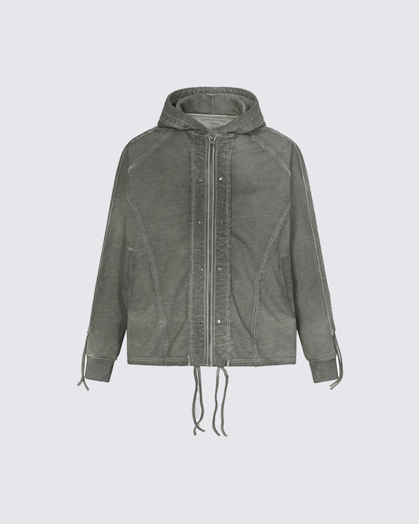 New Wasteland Style Patchwork Zipper Hoodie