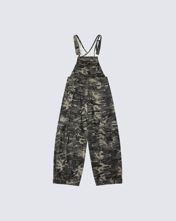 American Streetwear Camo Cargo Overalls