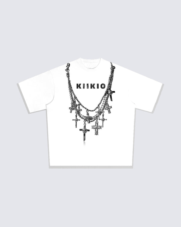 KIIKIO Cotton Comfort 3D Chain Print Short-Sleeve Tee