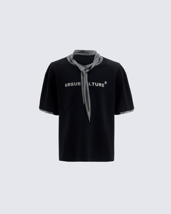 T-shirt with Scarf Tie Detail
