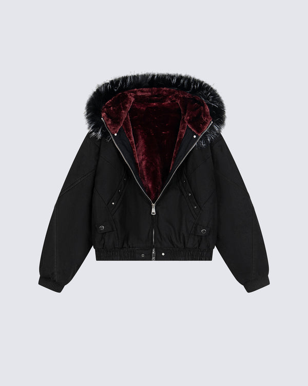 Faux Fur-Lined Hooded Coats