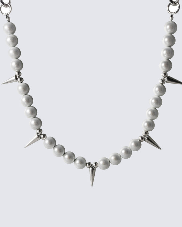 Hip-Hop Pearl Spike Necklace