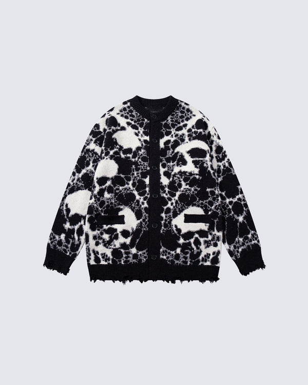 American Street Dark Skull Sweater Jacket