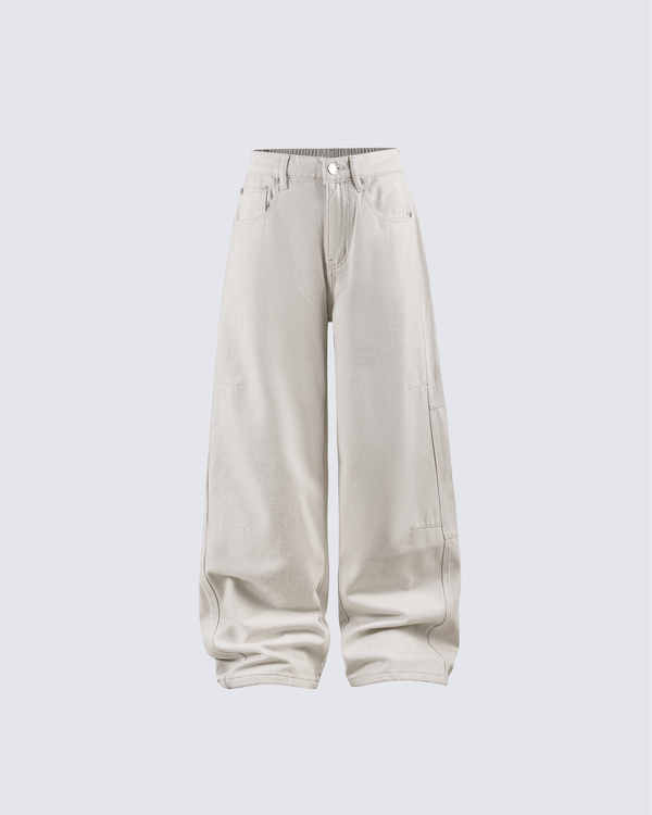 Vintage Wide-Leg Cotton Pants