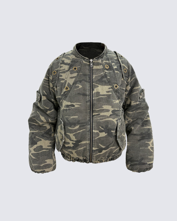 Camo Short Padded Flight Jacket