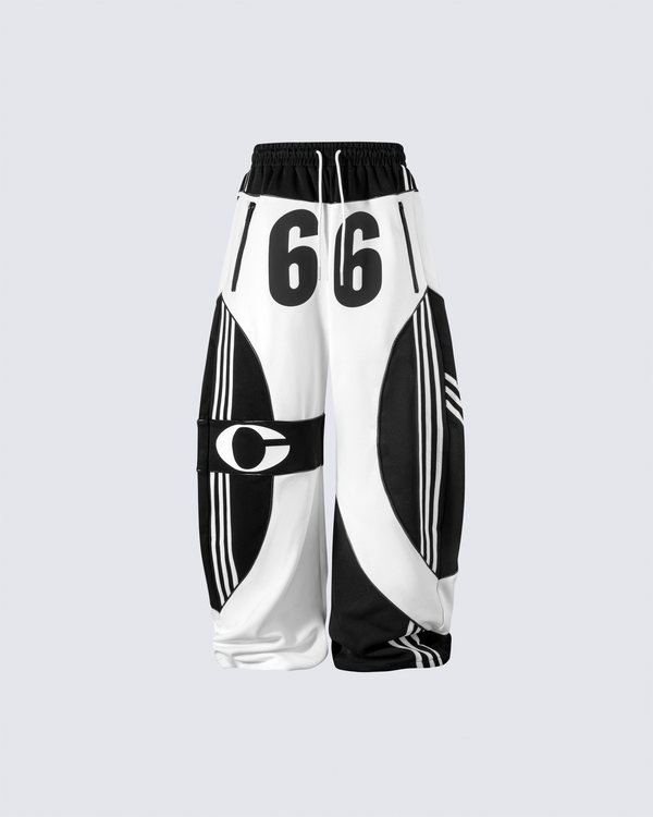 Retro Varsity Wide-Leg Pants