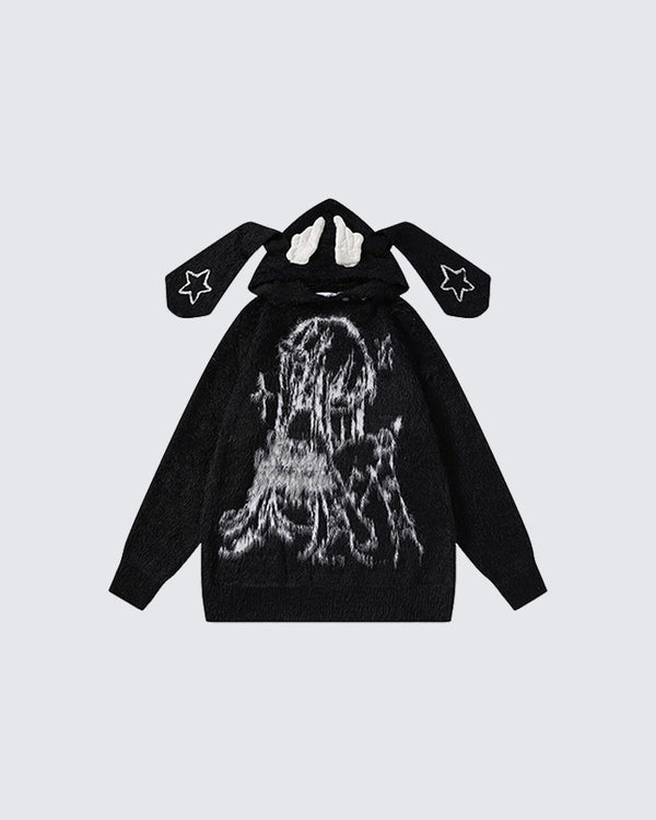 Couple Bunny Ear Hooded Sweater