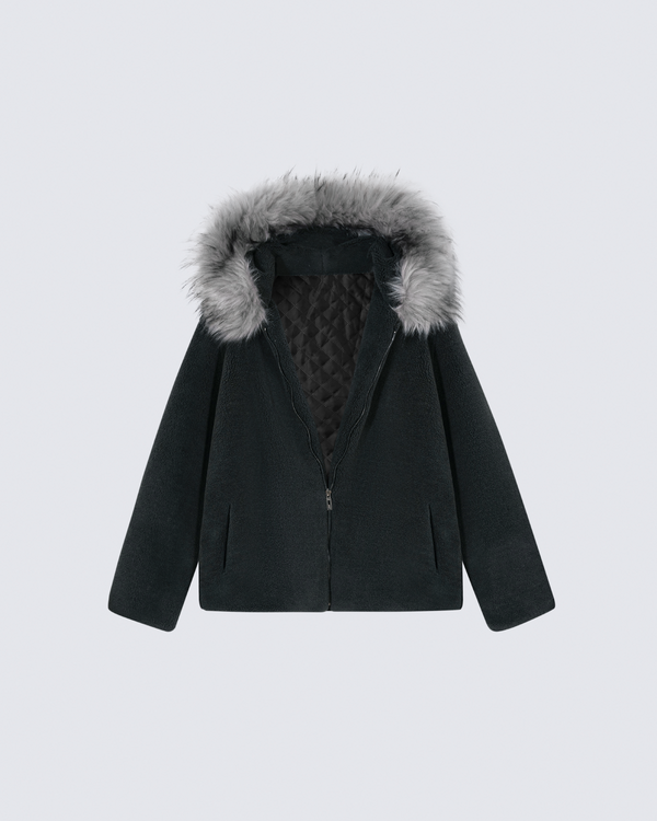 Fleece Hooded Padded Jacket