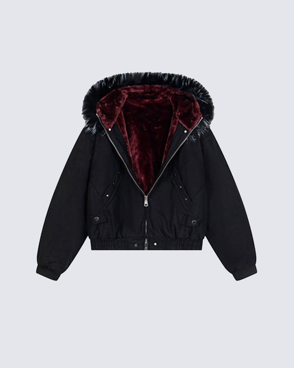 Faux Fur-Lined Hooded Coats