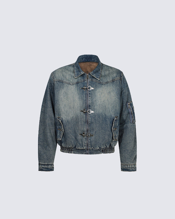 Fleece-Lined Denim Jacket