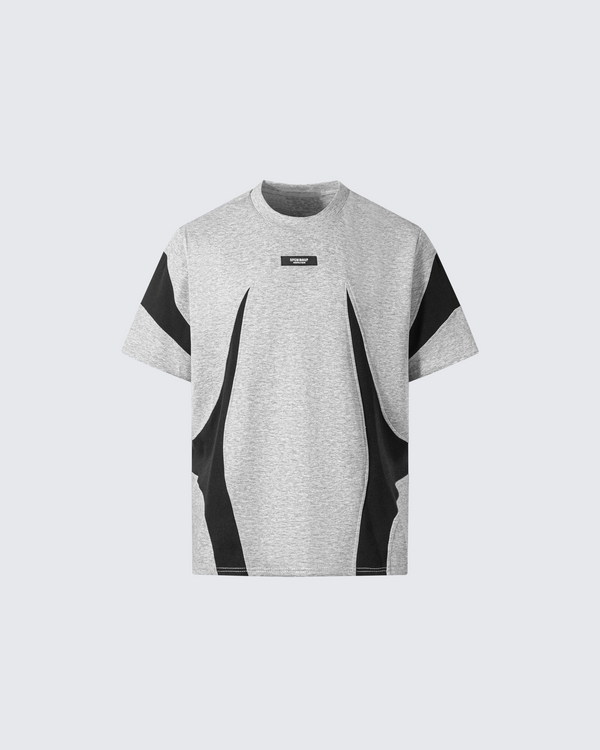 Abstract Panel Oversized Graphic T-Shirt