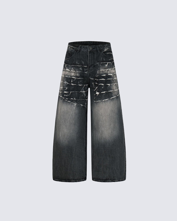 American High-Street Heavyweight Washed Tie-Dye Jeans